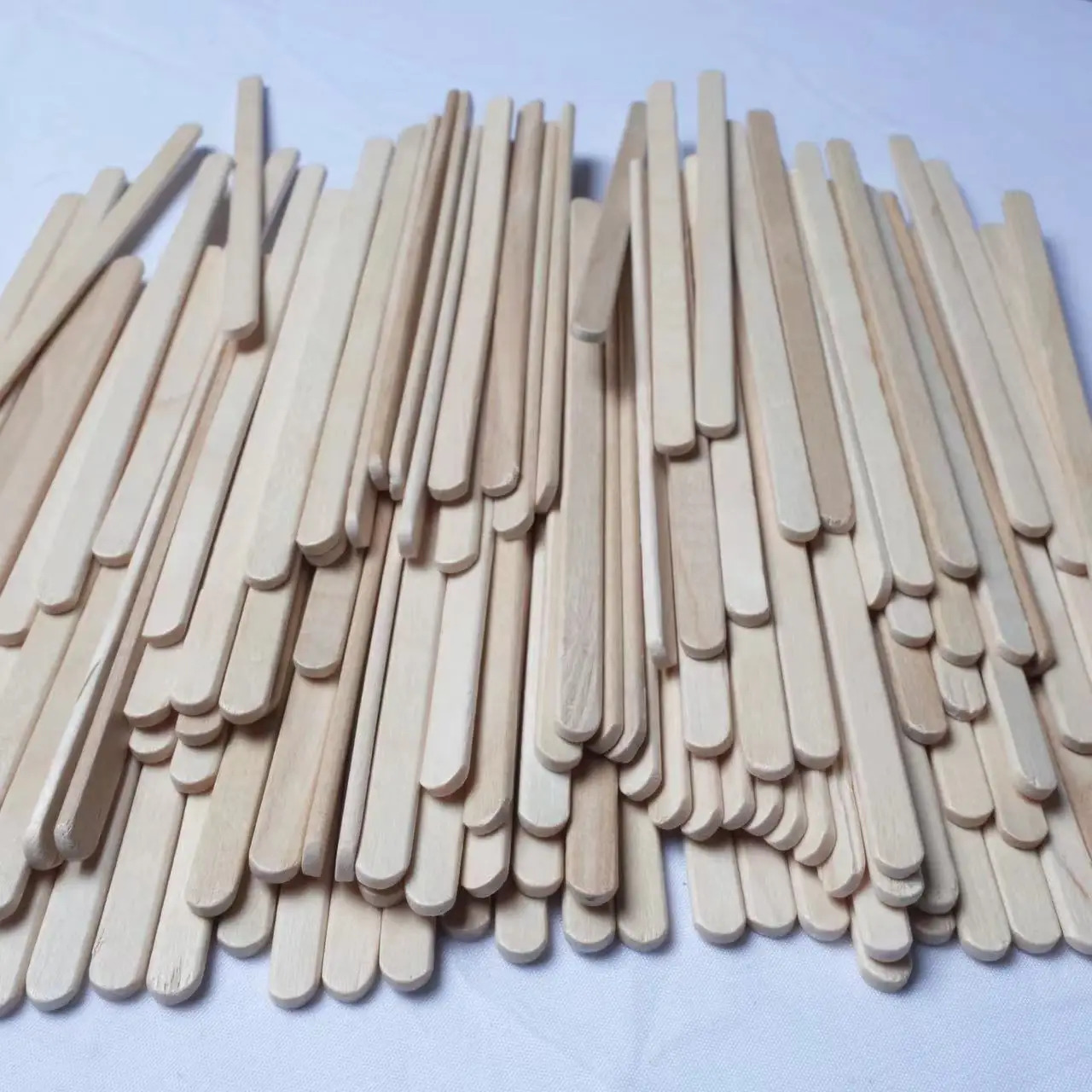 Disposable Hot Stamp Custom Logo Branding Birch Coffee Sticks Wooden Bamboo Coffee Stirrer With 140x6*2