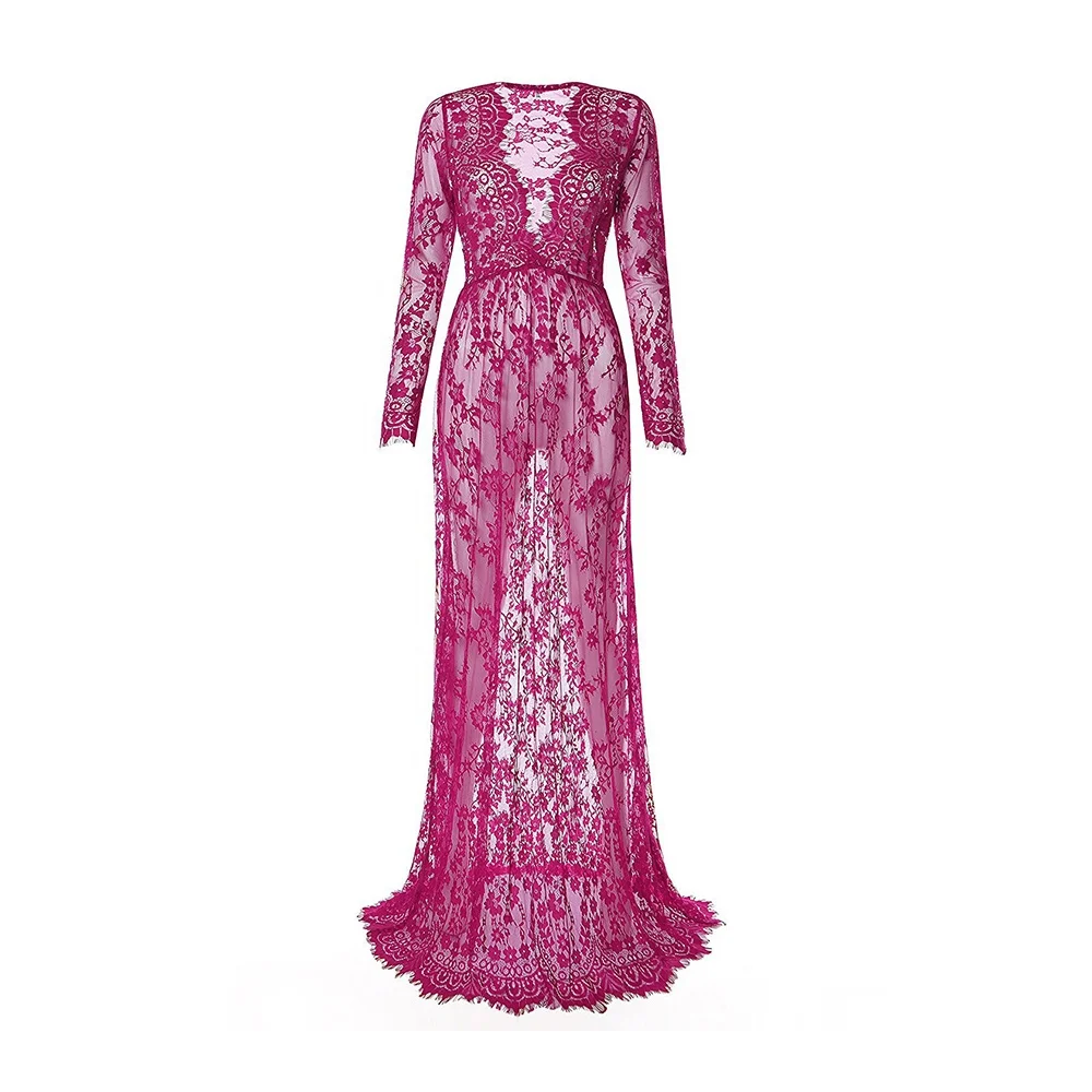 Женское длинное кружевное платье с длинным рукавом для беременных платье макси для фотосъемки платье для беременных