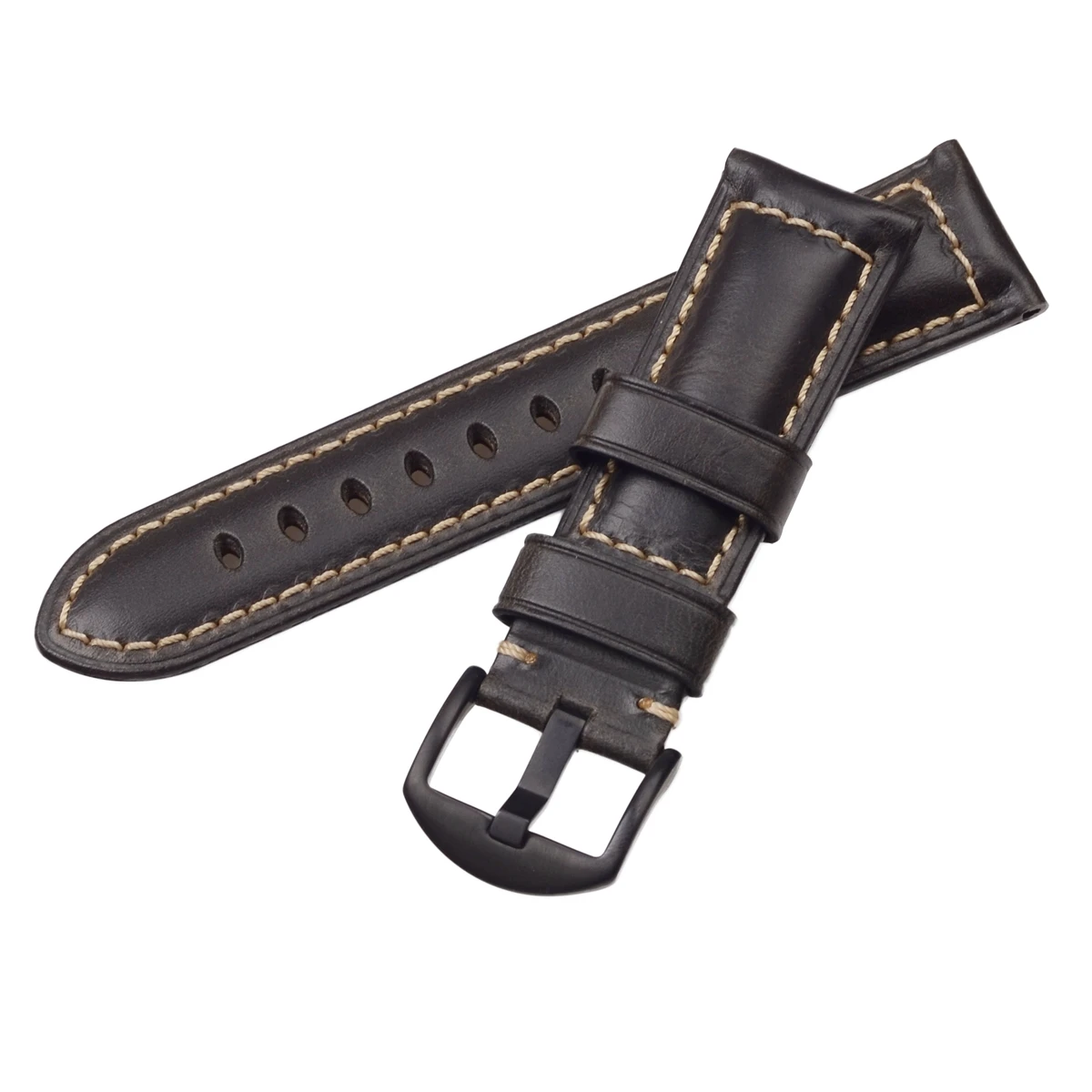 LAIHE Luxury Genuine Leather Watch Straps 18mm 19mm 20mm 21mm 22mm 24mm 26mm 6 Colors Oil Waxed Leather Watch Band