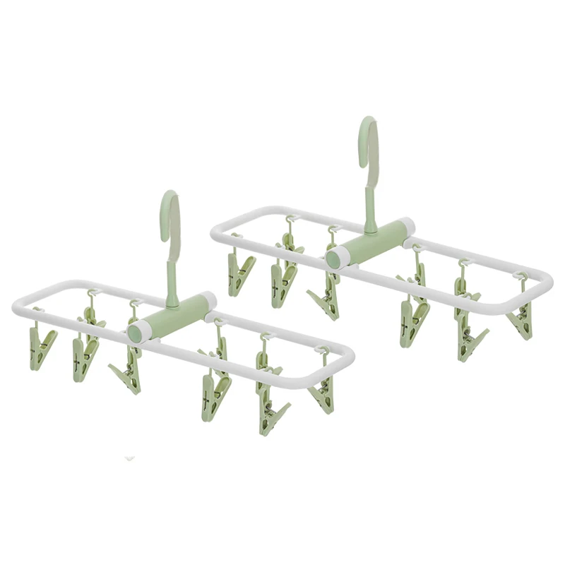 Foldable Laundry hanger with pegs 10 Custom Square Plastic Hanger for Socks and Clothes
