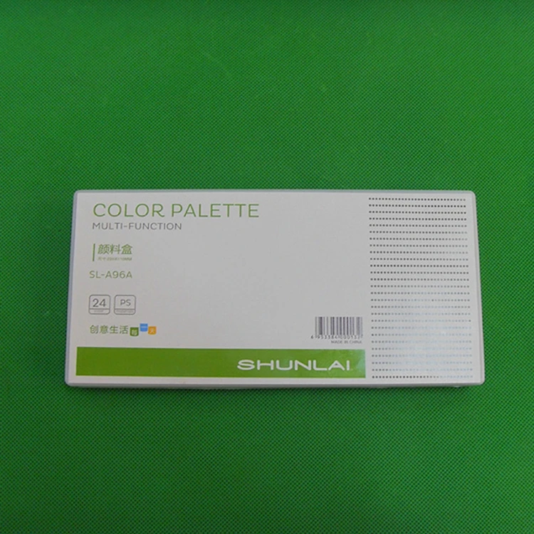 LOW MOQ 24/36 Color Rectangle Shape Beautiful paint palette box color palette box with lid