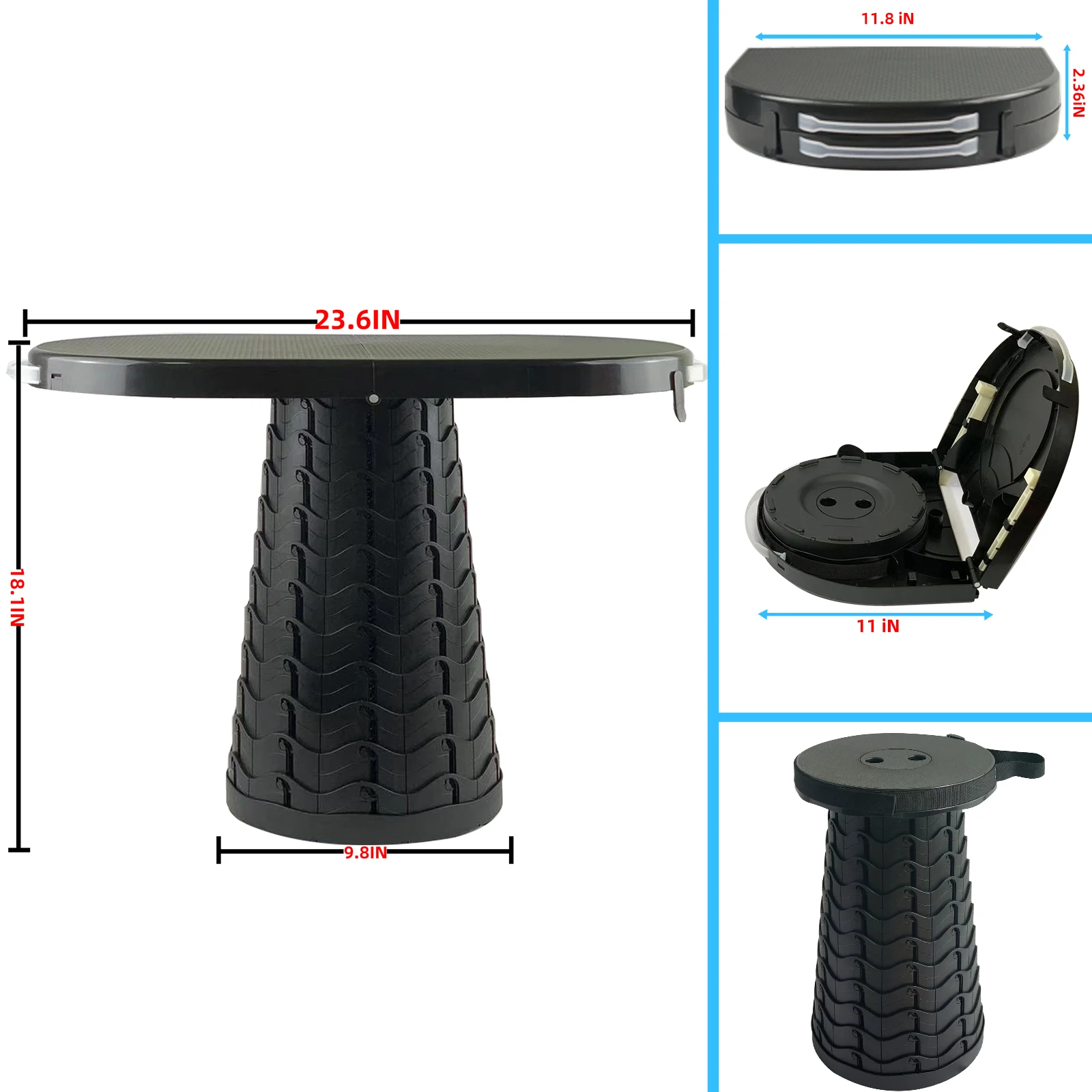 MO002- 2nd Generation Folding Stool Chair Retractable Telescopic Stool Metuis Portable Folding Stool with Larger Seat