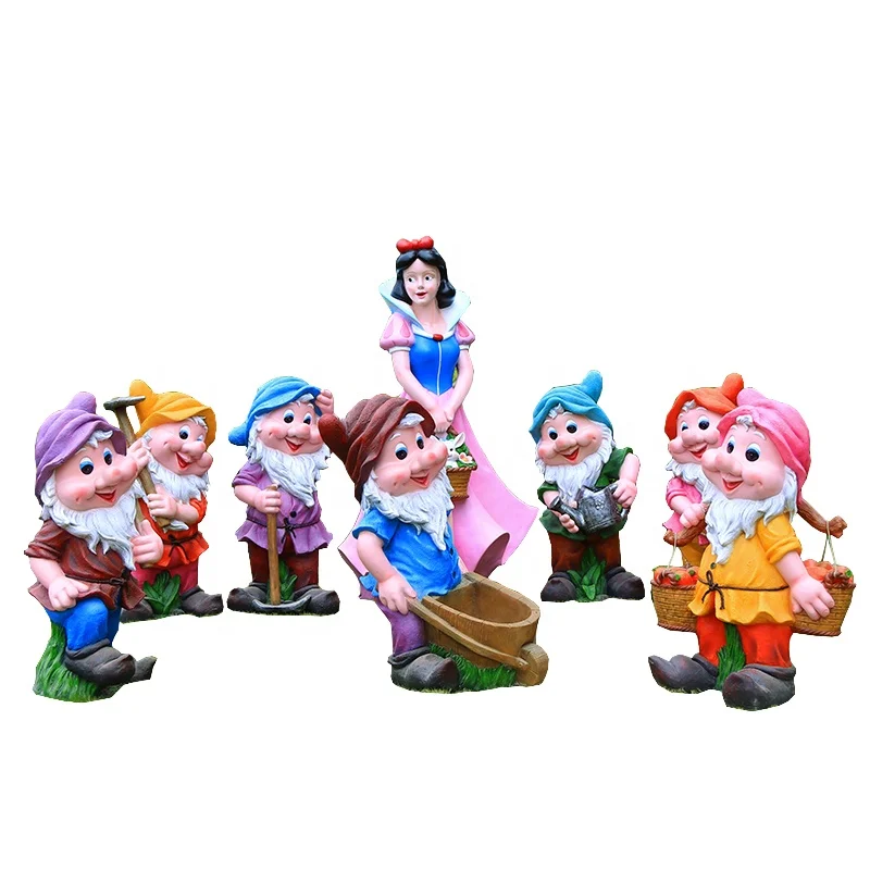 Наружный большой мультяшный персонаж из стекловолокна белоснежный карлик ручной работы для детского сада украшения скульптурные