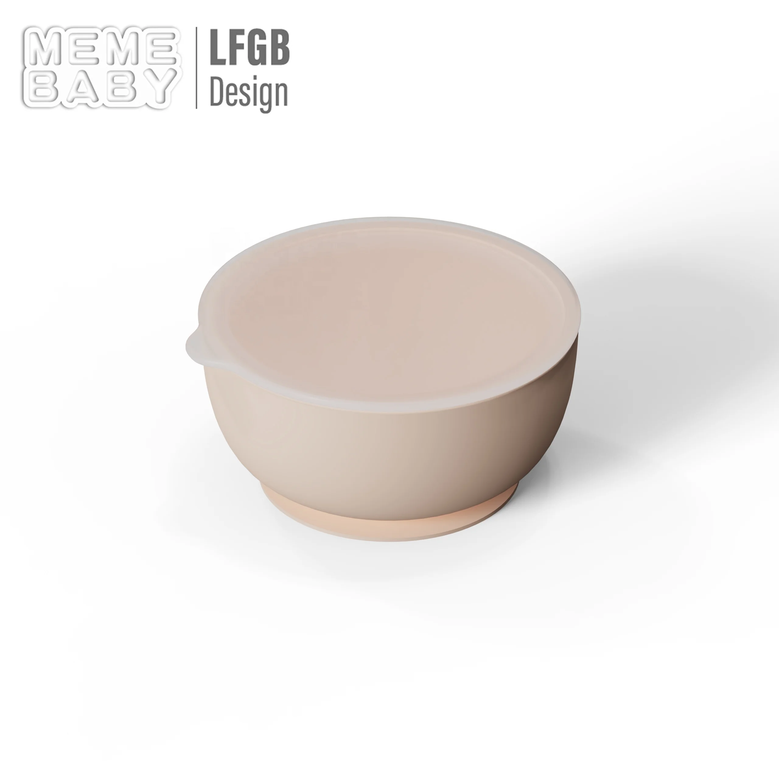 Bpa Free Silicone Suction Feeding Kids Dining Tableware Round Customized Baby Suction Bowl Bpa Free Silicone Bowl With Lid