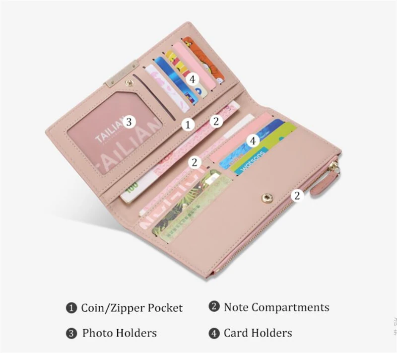 Wholesale Korea fashion PU leather ladies purse wallet women