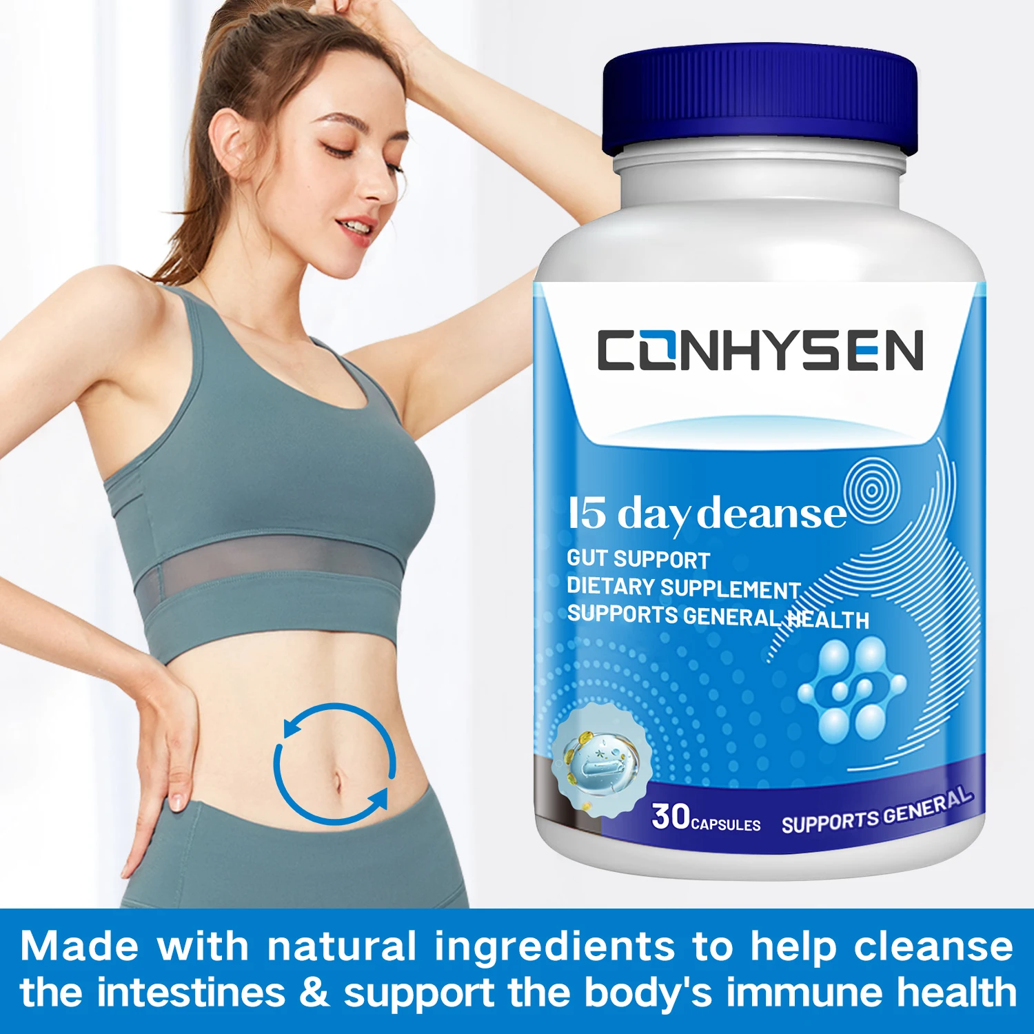 Private Label Health Supplement 15 Day Gut Cleanse and Detox Capsules for Digestive Health & Gut Health