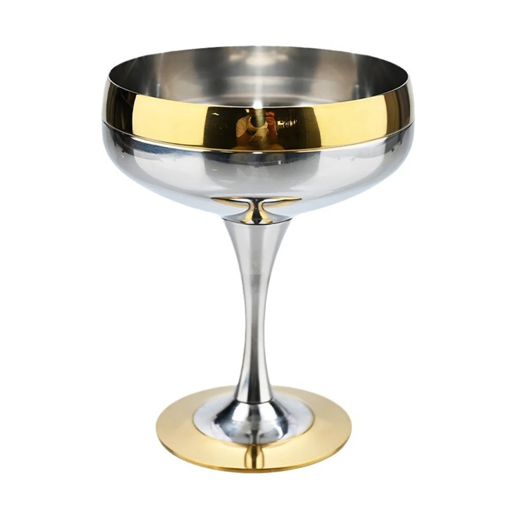 2024 New Stainless Steel Handicrafts Metal Material Wine Cup with Polishing Tableware Brass Glass
