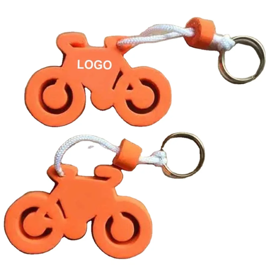 Custom Bicycle Shape Foam Floating Keychains EVA Froth Key Chains Water Sports Key Hanging Decors Boat Key Floating Keychain