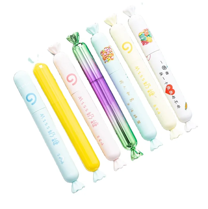 
2021 candy plastic ballpoint pen new creative plastic cute candy pen from South Korea 