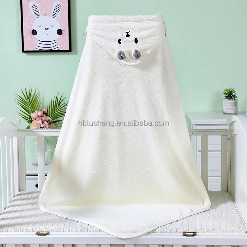 Best Quality Coral Fleece baby hooded towel Super Absorbent baby hooded bath towel