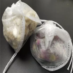 New design boat shape bio degradable Disposable Tea Bags with Drawstring  3D flower pla tea bag