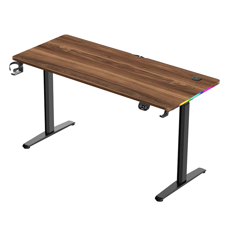 adjustable height gaming desk RGB  Light Racing PC Electric Computer Carbon fiber surface gaming table with led lights