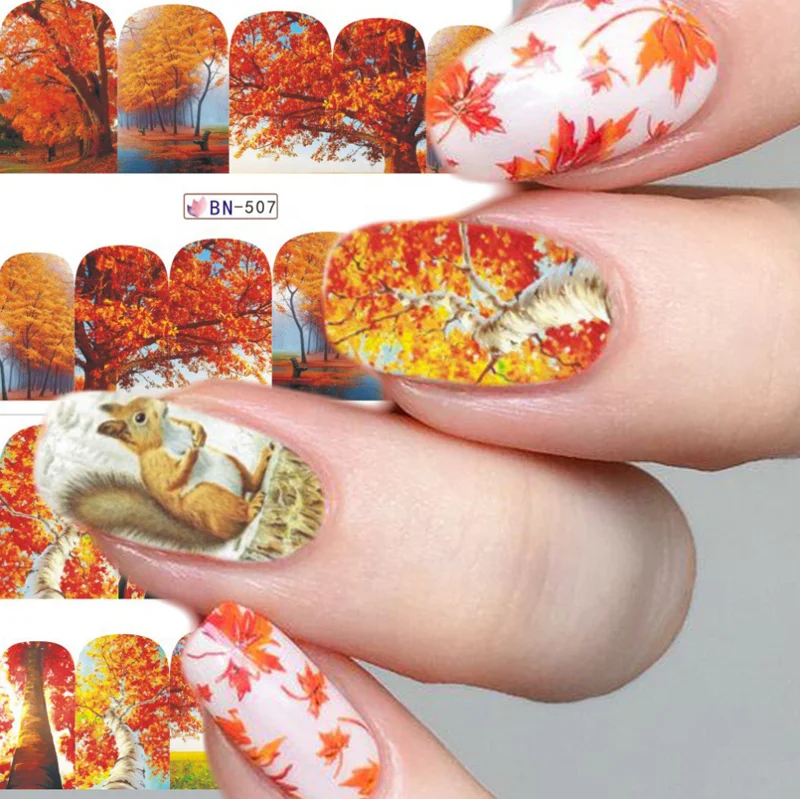 2020 Winter Christmas nail sticker decals water transfer nail art stickers for sticker decal for nail art