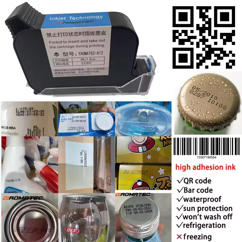 YAOMATEC handheld batch coding machine for Date Number Logo Plastic Carton Handheld Inkjet Printer expire date printing machine