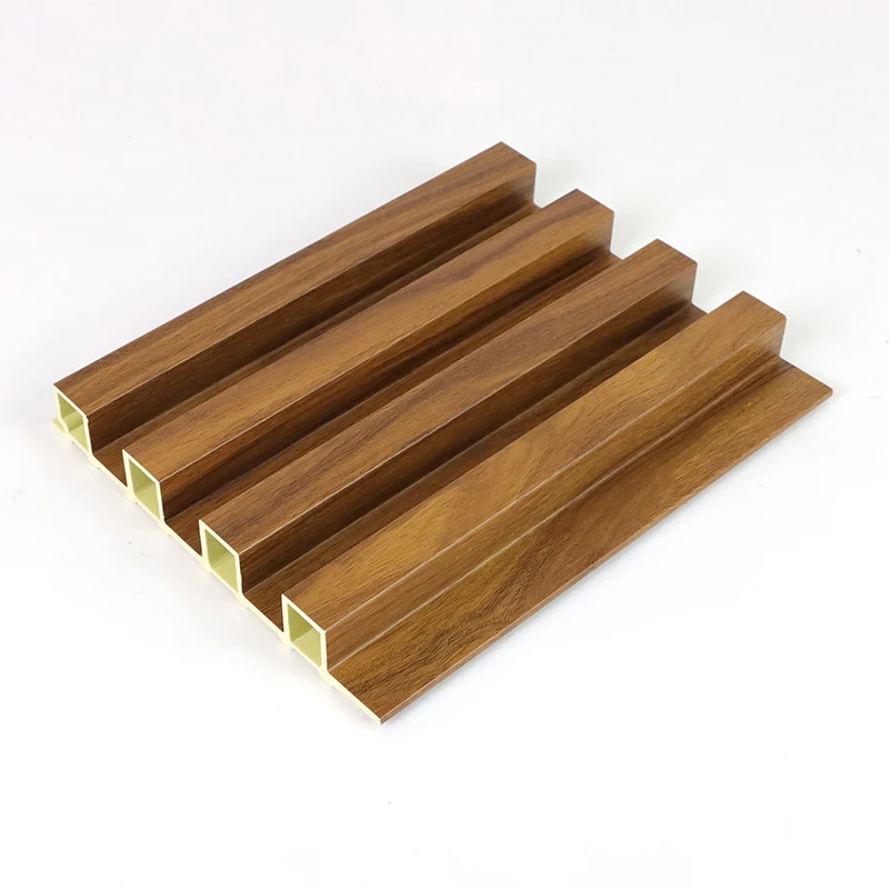 Interior Plastic Wooden Composite Covering Board Wainscoting Vinyl Timber Decorative 3d Fluted Cladding Pvc Wpc Wall Panel