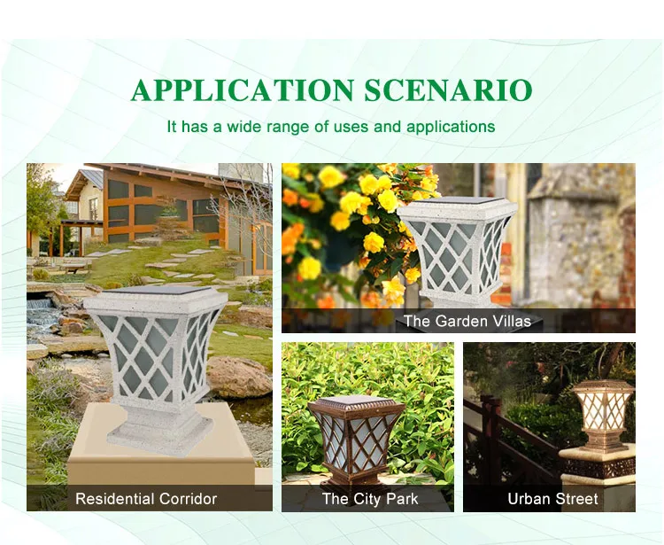 6V high-end aluminum outdoor pillar LED aluminum solar garden light