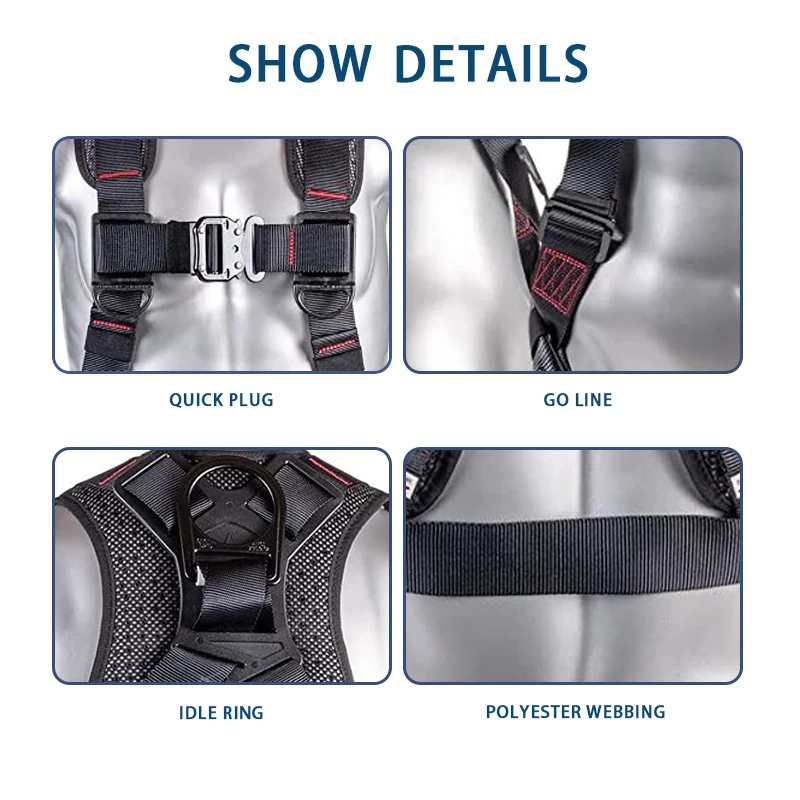 Adjustable Pole Climbing Construction Full Body Safety Belt Working