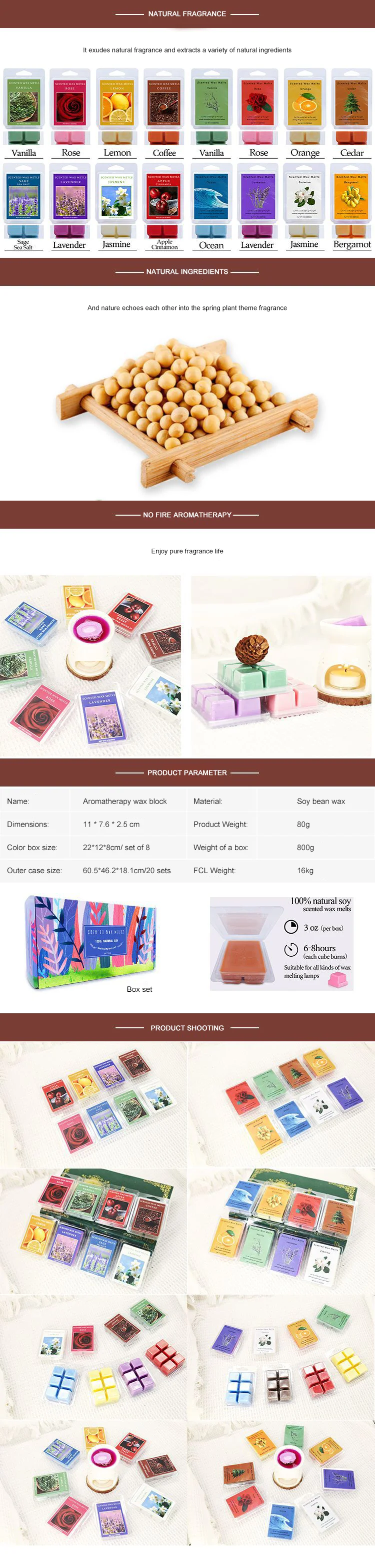 Custom DIY Scented Candle Raw Materials High Quality Cute  Soy Wax Scented Candle Wax Melts Wax Tablets