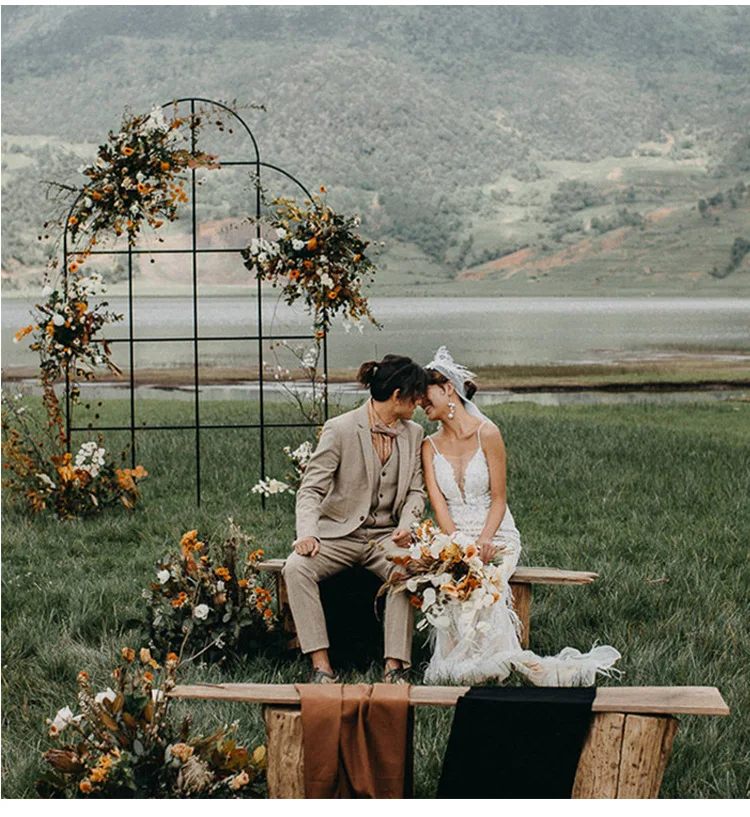 Factory Wholesale Birthday Event wedding background Frame Metal Stand Wedding Decoration Arch