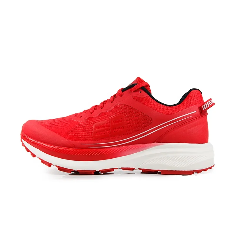 original design integrated full length carbon fiber plate trail running sneakers slip resistant trail shoes red
