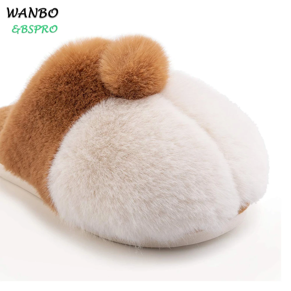 
BSPRO #CHPS0308 corgi butt cute indoor daily use plush shoes for kids 