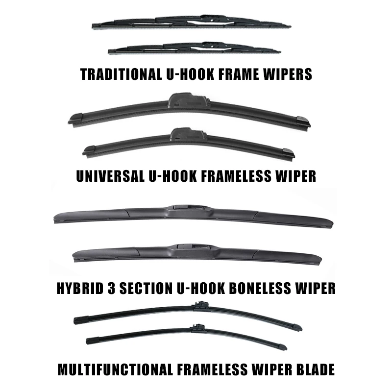 High Efficiency Silent Silicone Mitsuba 3 Section All Size Frameless Front Windscreen Wiper Blades