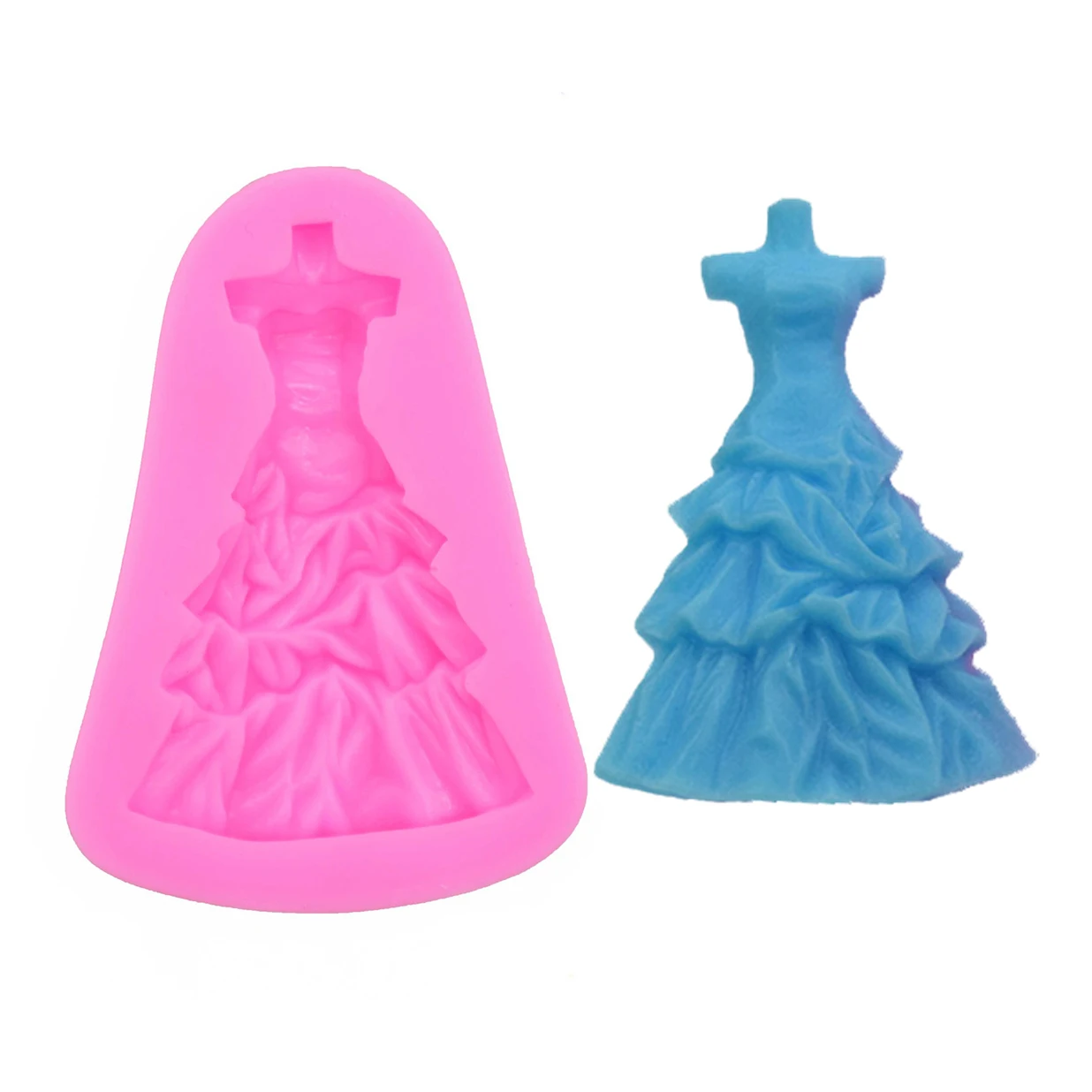 Homesun 3D nice evening dress pleated skirt DIY silicone mold