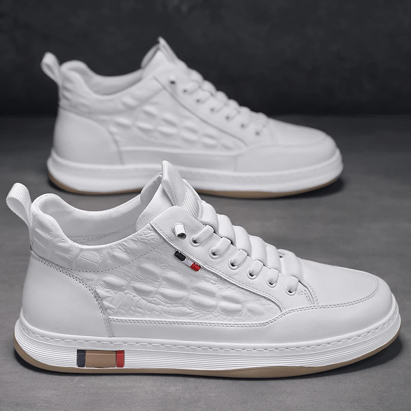 Adit Wholesale 2021 New Crocodile Leather British Black Trend All-match Pilot Casual Leather Shoes Walking Style Shoes Men