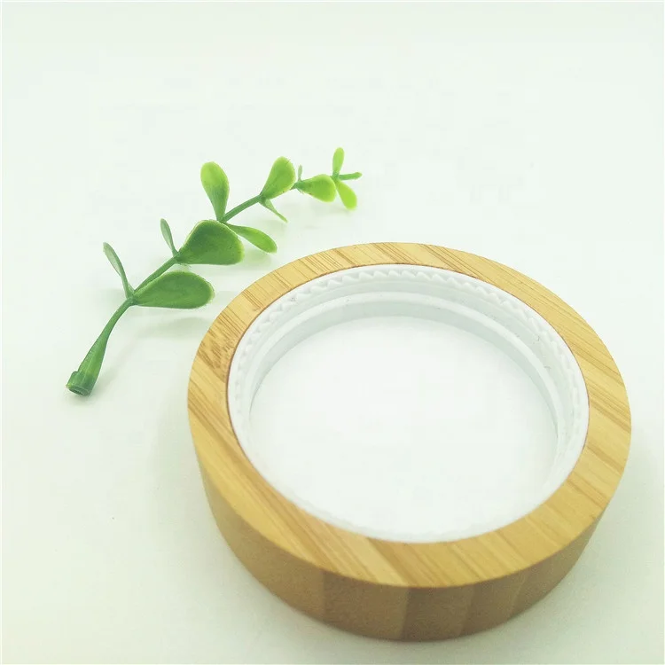 Luxury Face Cream Bottle Frosted Glass Cosmetic Jar Skincare Glass Packaging With Bamboo Cap