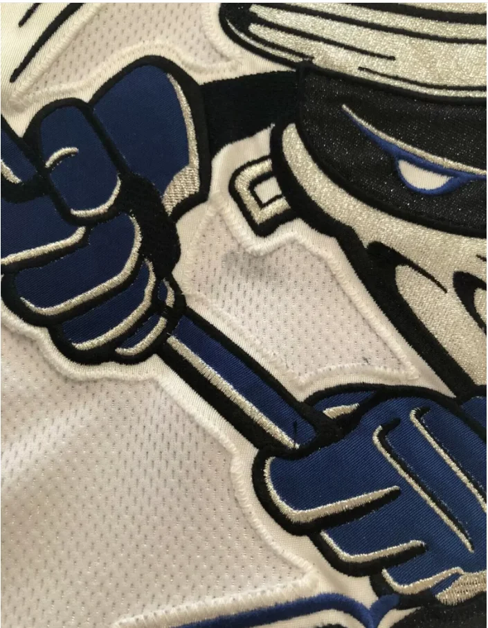 Custom DT  Danbury Trashers 2004-05 Jersey Black White Blue Full Tackle Twill custom hockey Jersey