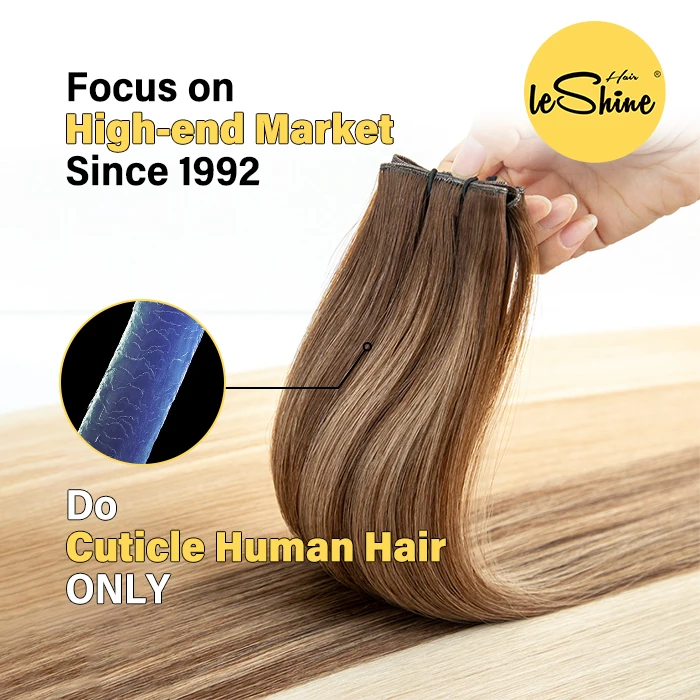 LeShine 100% remy 24in curly genius weft with holes russian 2/6/613 double drawn genius weft