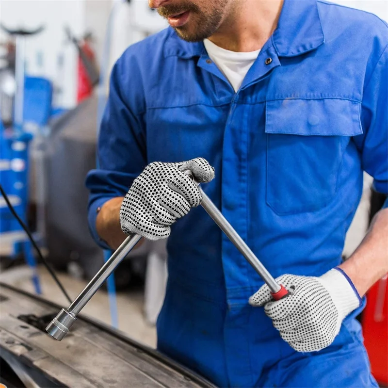 Manufacture custom logo cotton lined pvc rubber dust proof household Truck work gloves for construction