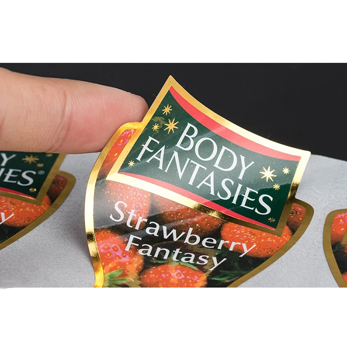 Custom Gold Foil and Embossed Company Logo Printed 3D Vinyl Waterproof Art Paper Stickers for Wine Beer & Soda