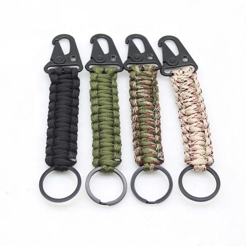 7 Core Paracord Carabiner Survival Keychain Braided Lanyard for outdoor Survival Camping Hiking Hunting Fishing