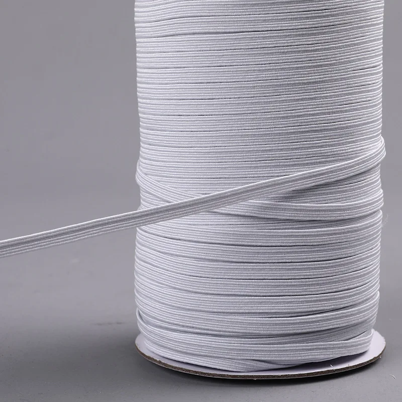 Manufacture 3/6/8/10/12/15/20/25/30/40mm White Black Spandex Polyester Flat Elastic Tape For luggage sweatpants