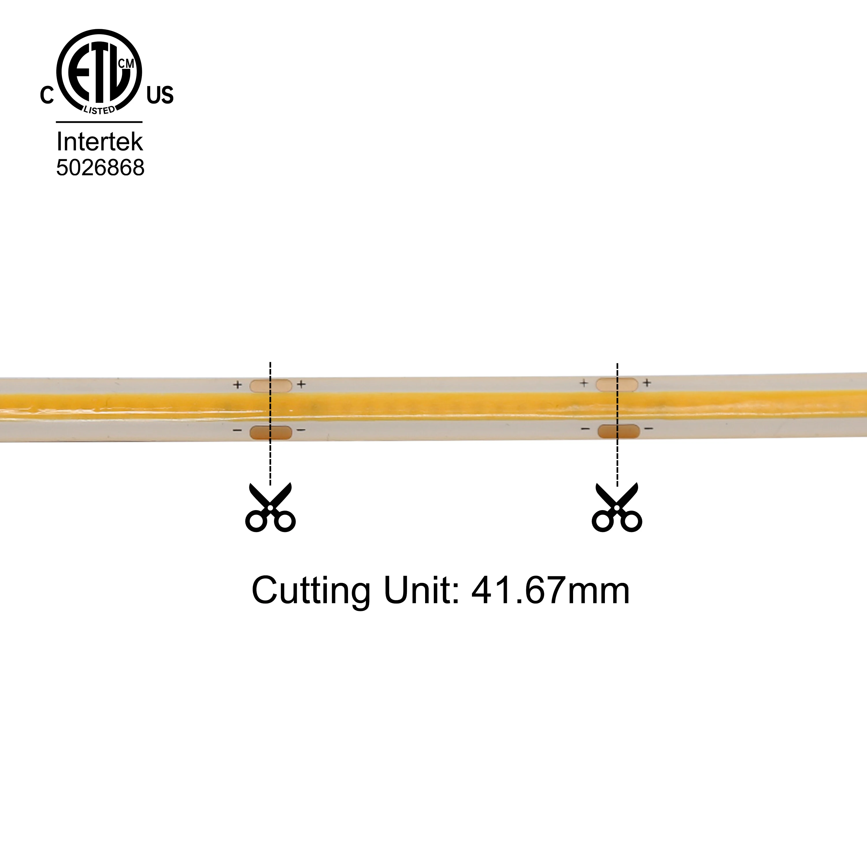 ETL одобренная Светодиодная лента cob гибкая IP65 Капля клея IP rate водонепроницаемый 3000k 24v светодиодные полосы света