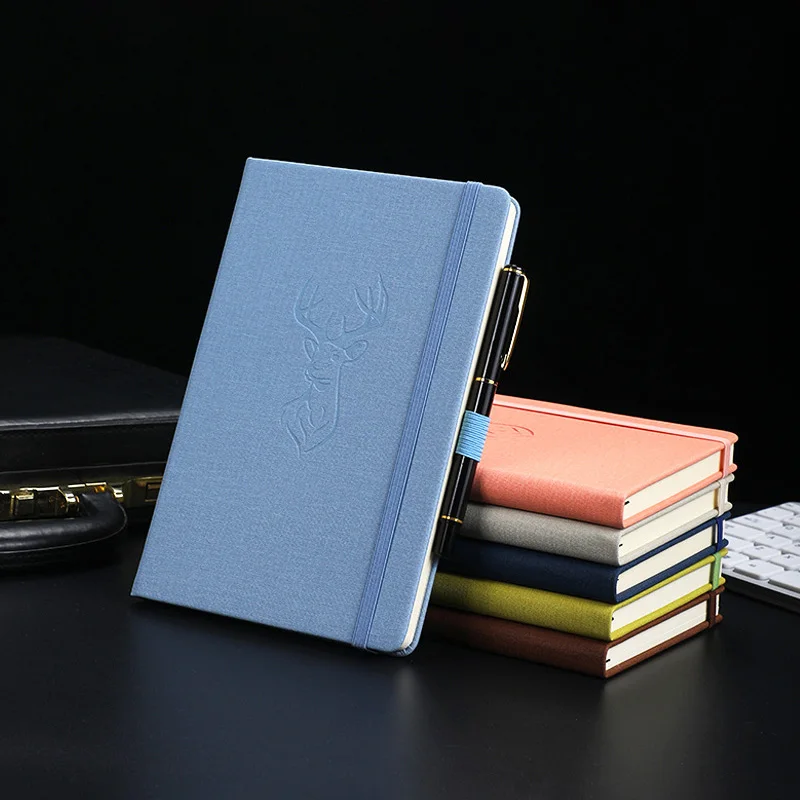 Wholesale Stationary Books Custom PU Leather Daily Planner Journal With Elastic Band Dot Grid Line A5 Hardcover Notebook