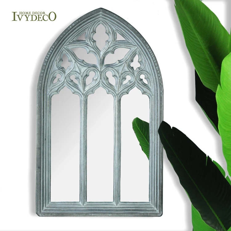 IVYDECO Antique Decorative Arched Wrought iron Mirror Frames Window Mirror Wall mirrors