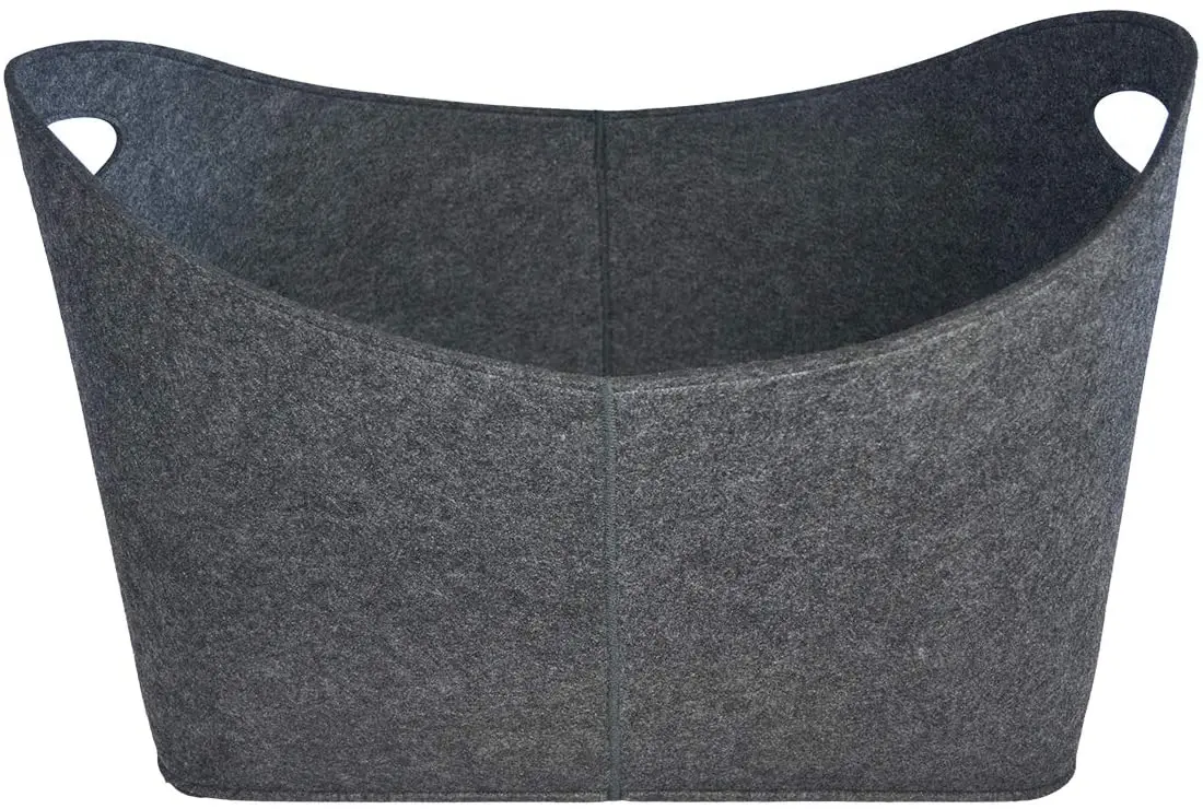 2023 Latest Design Eco-Friendly Wool Felt Storage Fabric Heavy-Duty Firewood Basket Foldable Functional Home Carton Box