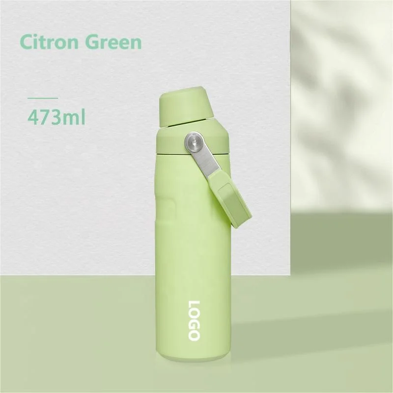 Large Capacity Coffee Cup With Handle 16oz 24oz Double Wall Vacuum Insulated Stainless Steel Thermos Cup