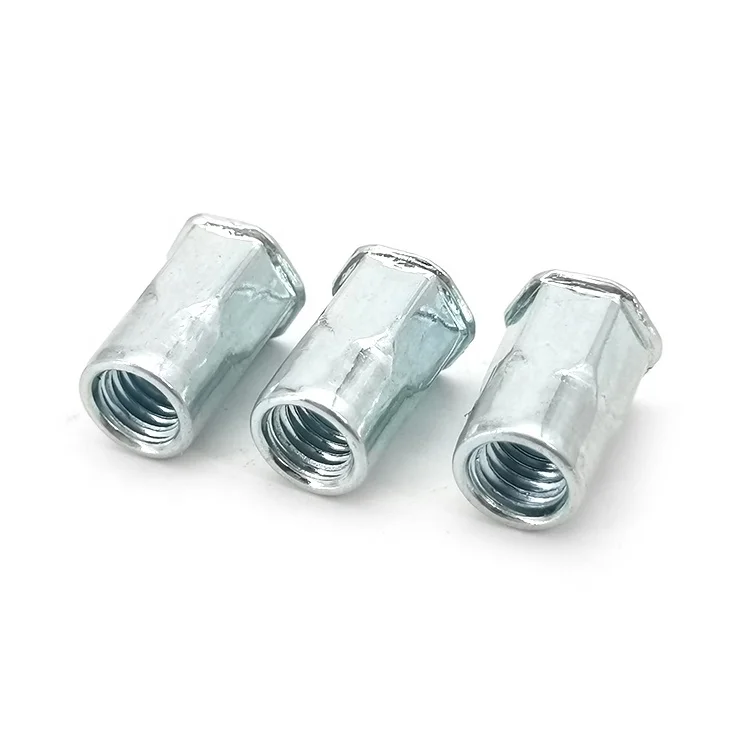Wholesale Profesional Flat Reduced Head Stainless Steel  Knurled  Rivet Nut Nutsert Round Body Factory Service