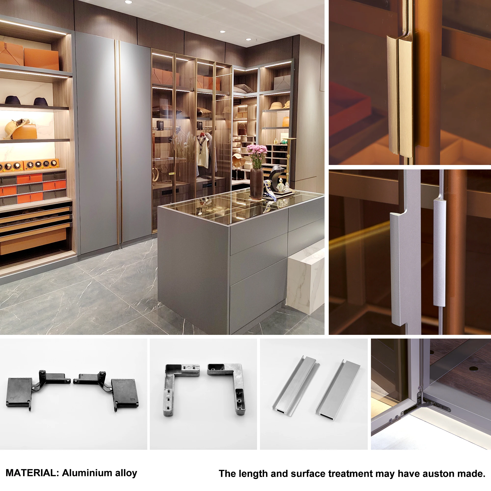 20/21/25/30 aluminium cabinet Minimalist Glass Door Aluminum Frame Aluminum Door Narrow Frame Glass Wardrobe Door Frame