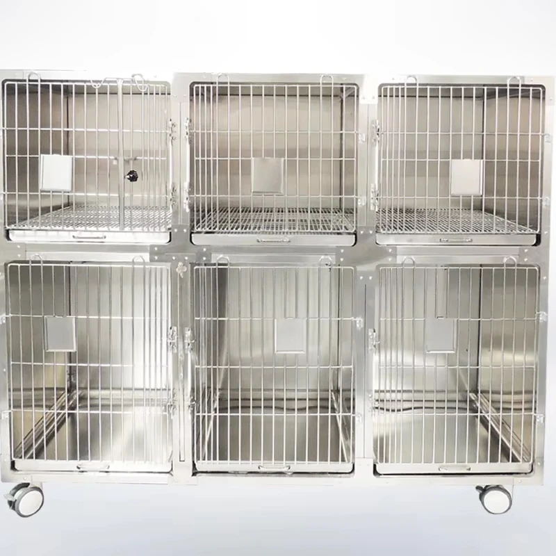Stainless steel veterinary dog combination cage pet display animal Clinic Large Kennel  veterinary icu cages      vet cage