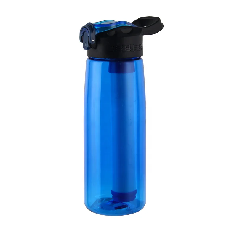 
Klooper Soft Touch Sports Personal Portable Filtered Water Purifier Bottle with Filter 