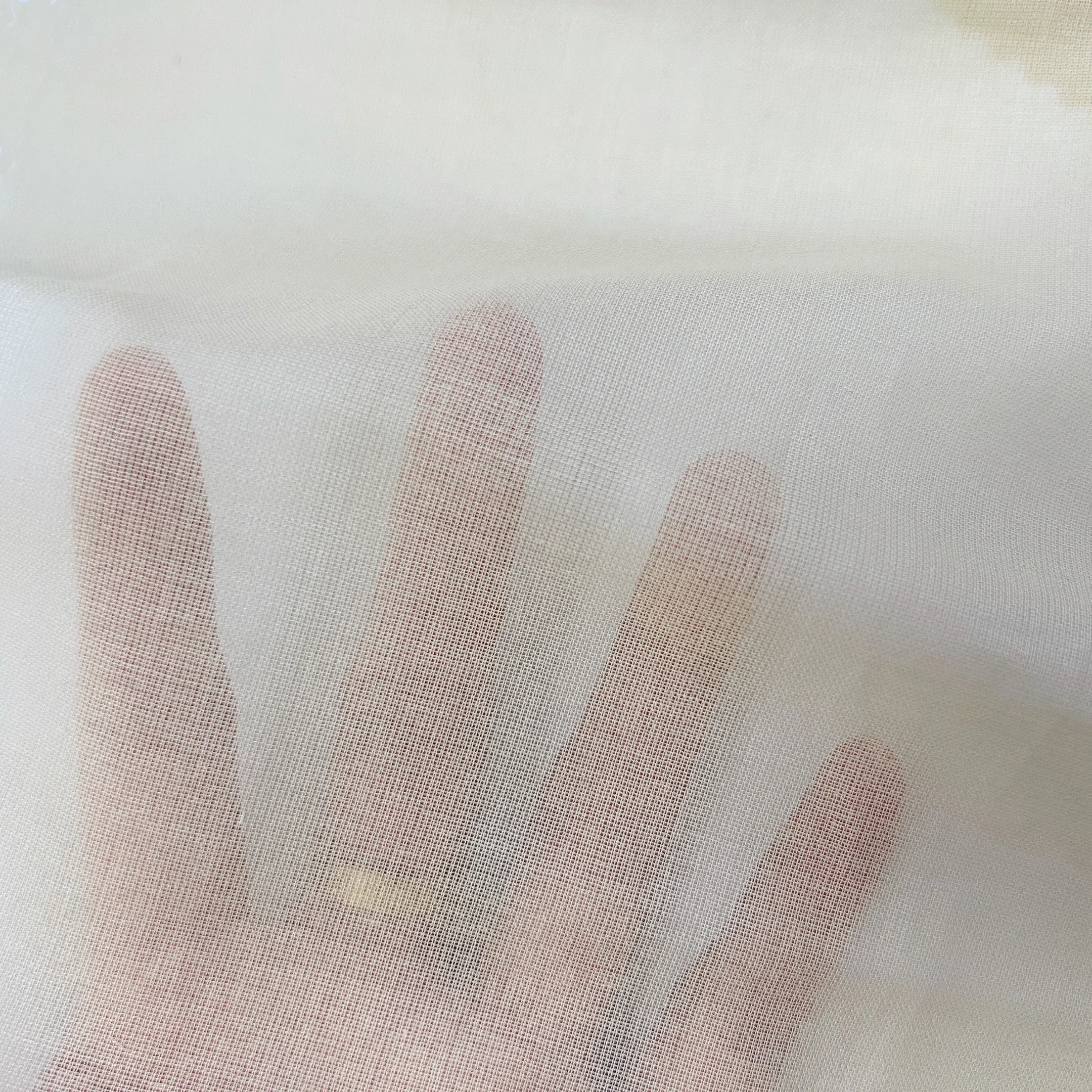 Solid Tulle Plain Dyed 60GSM 100%Cotton Gauze Fabric For Clothes