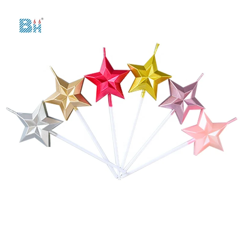 diamond star happy birthday candles glitter dazzling new gold