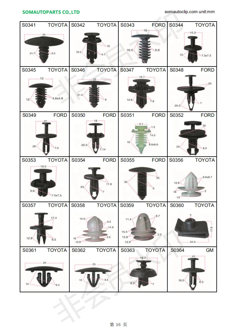 High Quality Automotive Fasteners Plastic Auto Clips For Car 20510029