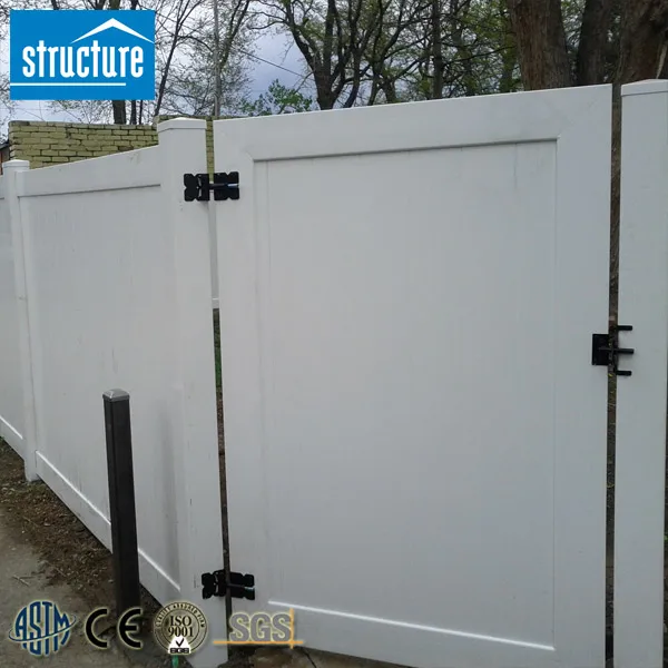 Hot sale pvc fence boards panel outdoor garden privacy fence with gate