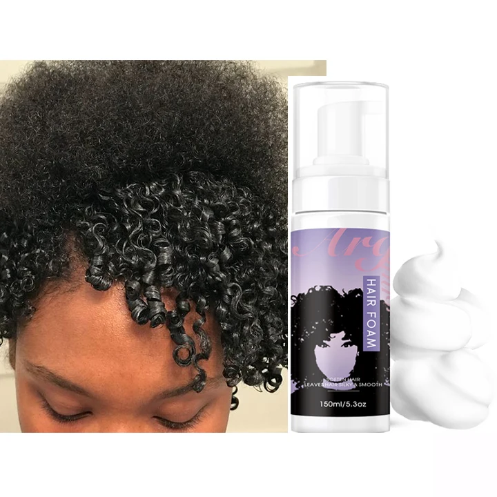 Private label professional add shiny and define wave curls styling foam mousse hair products for ladies