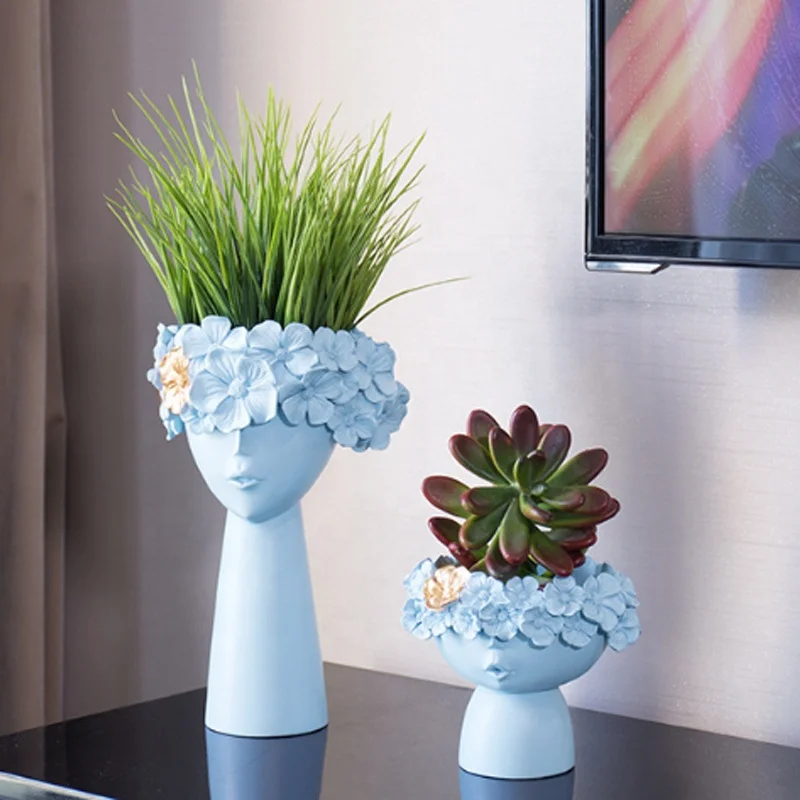 Top Seller High Quality Furniture Decorating Accessory Human People Pots Cactus Succulent Flowerpot